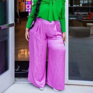 Satin Jacquard Palazzo Pant